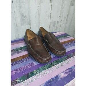 Ecco Men's Brown Leather Loafers US Sz 9-9.5 Eur 43 Casual Slip On Driver Shoes